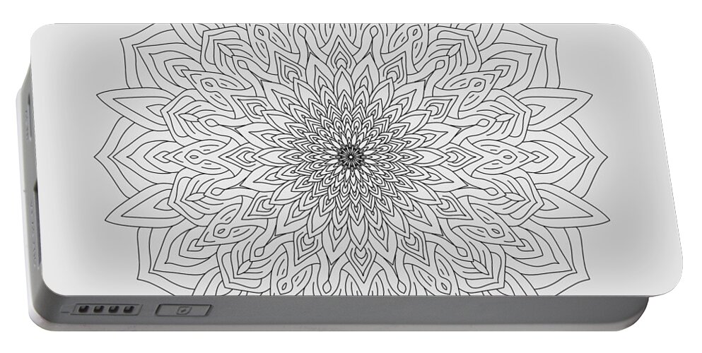 Flowers Portable Battery Charger featuring the digital art Mandala 58 by Angie Tirado