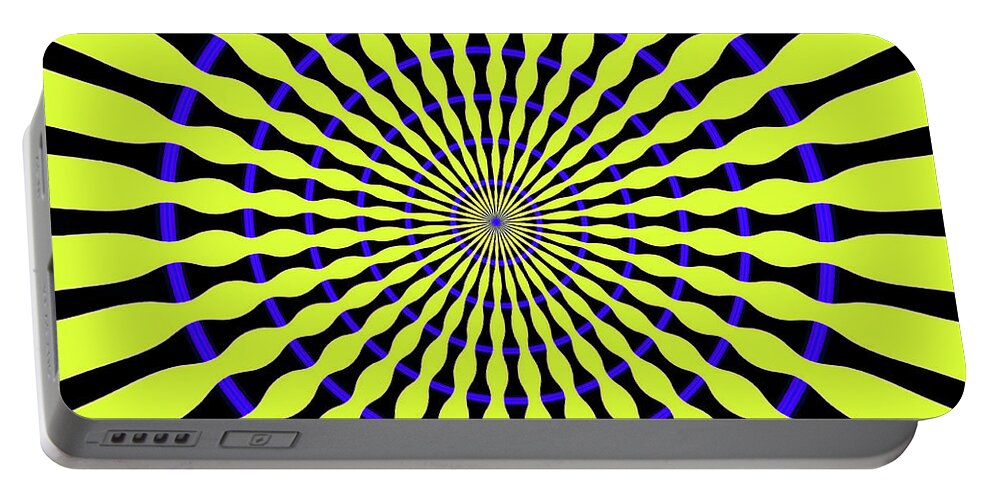Self-moving Portable Battery Charger featuring the mixed media Mandala Waves by Gianni Sarcone