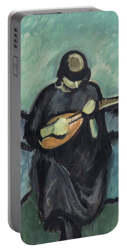  Icon Portable Battery Charger featuring the painting Mandolin player by Harald Giersing by MotionAge Designs