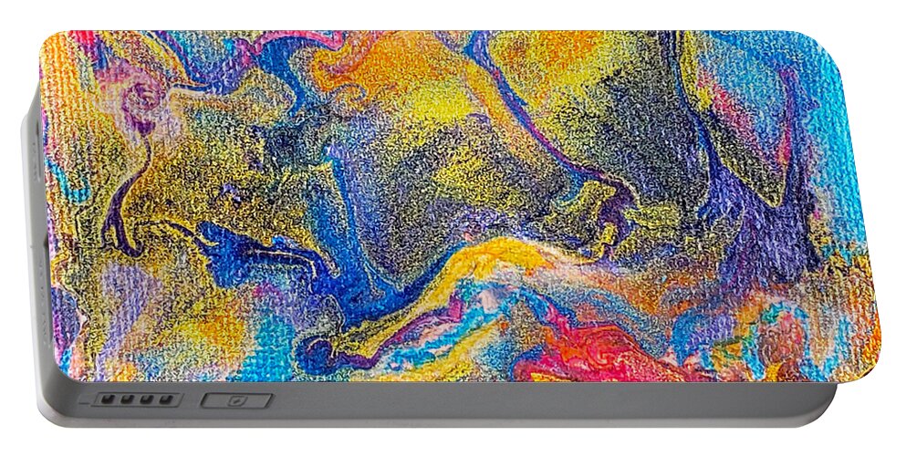 Abstract Portable Battery Charger featuring the painting Mangroves by Christine Bolden