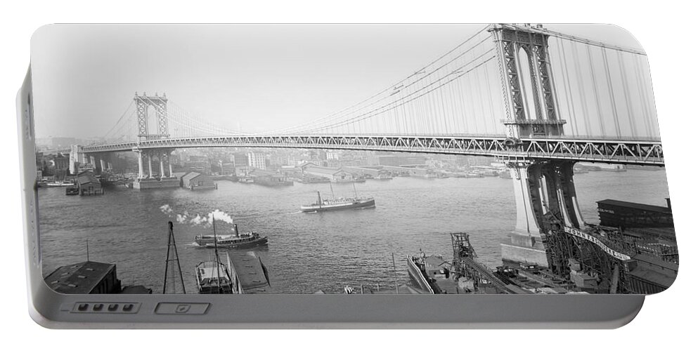 1910 Portable Battery Charger featuring the photograph Manhattan Bridge by Unknown