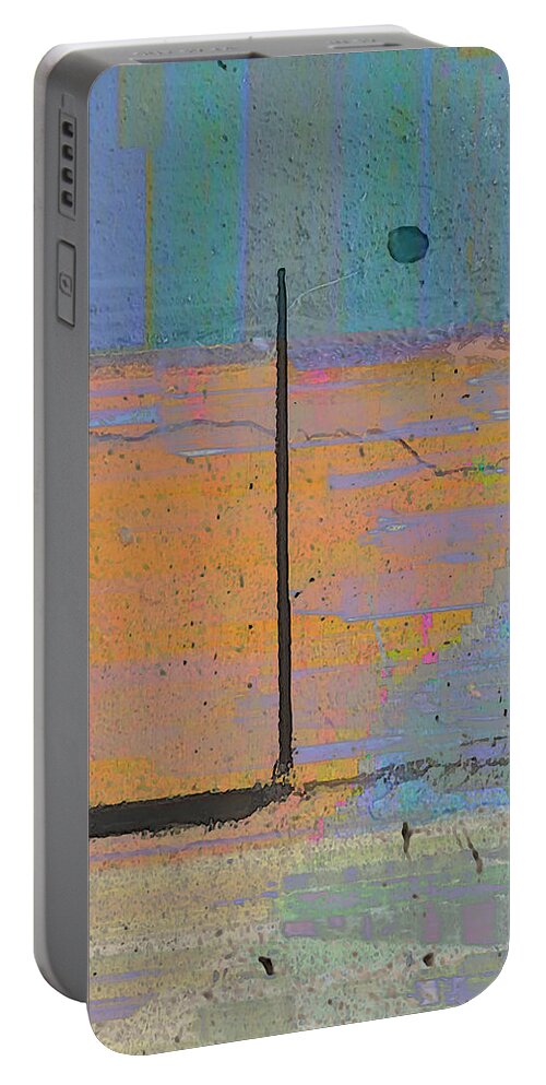 Abstract Portable Battery Charger featuring the digital art Manhattan Drift by Ken Walker