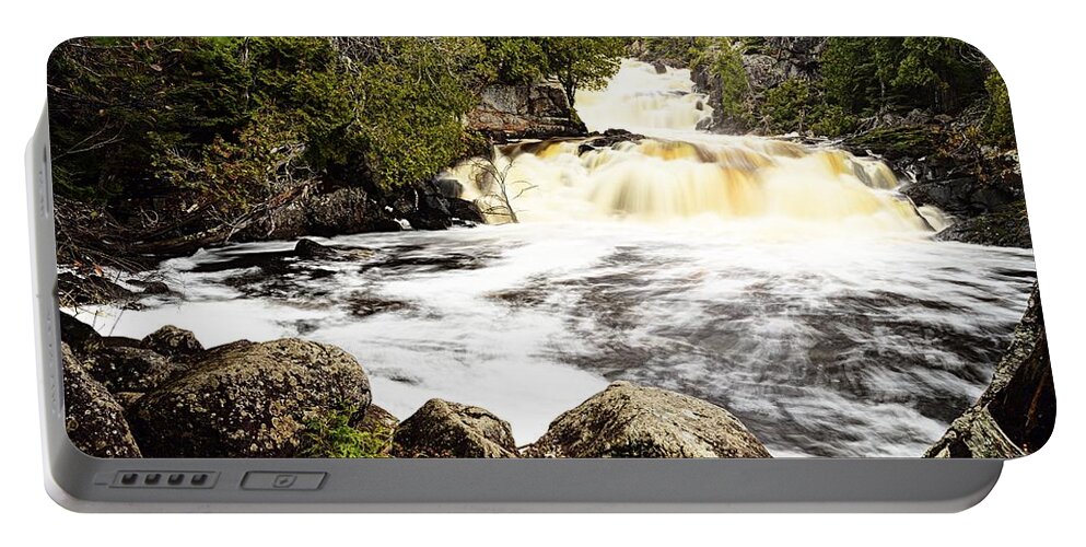 Photography Portable Battery Charger featuring the photograph Manitou Falls by Larry Ricker