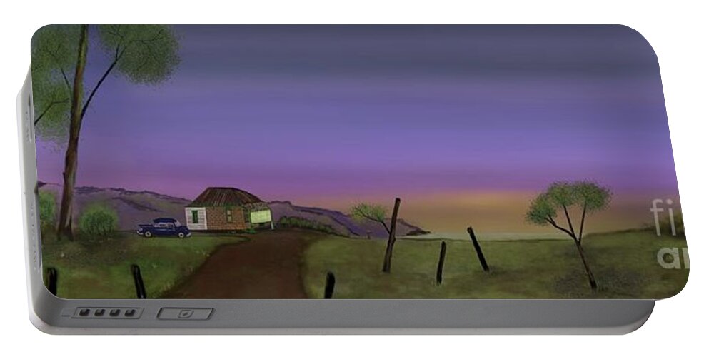#home Farm Landscape Portable Battery Charger featuring the digital art Maple Farm By Julie Grimshaw 2022 by Julie Grimshaw