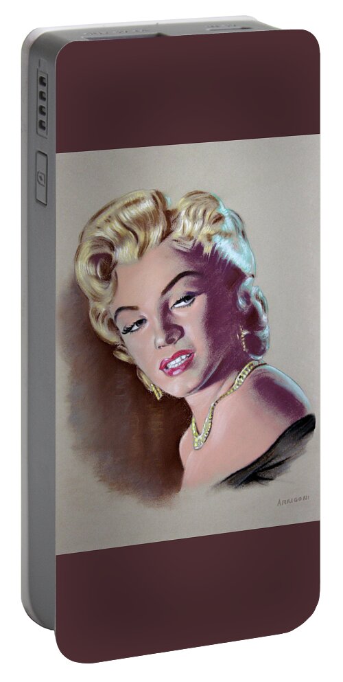 Marilyn Monroe Portable Battery Charger featuring the painting Marilyn Monroe by David Arrigoni