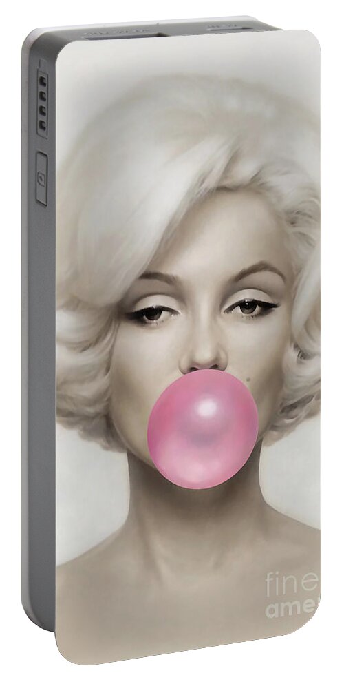 Pop Art Paintings Mixed Media Mixed Media Portable Battery Charger featuring the mixed media Marilyn Monroe by Marvin Blaine