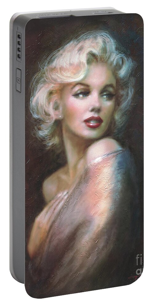 Theo Danella Portable Battery Charger featuring the painting Marilyn WW by Theo Danella