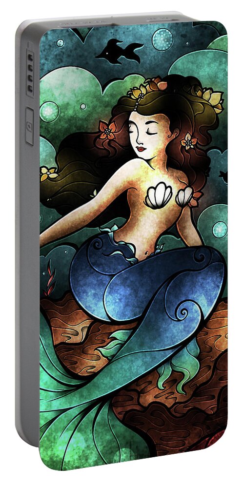  Portable Battery Charger featuring the digital art Marina's Trio by Mandie Manzano