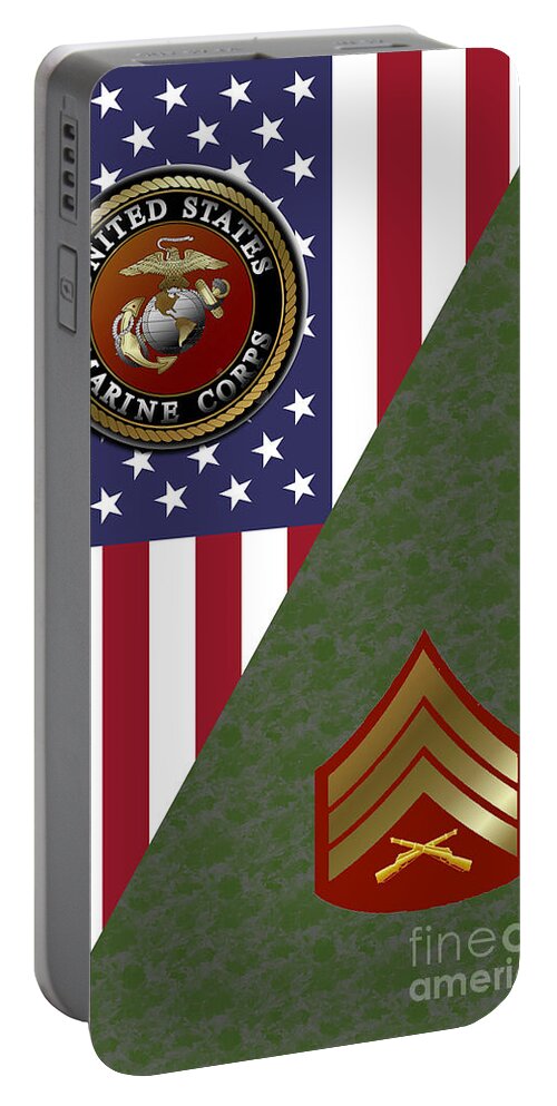 United Portable Battery Charger featuring the digital art Marine Sergeant by Bill Richards