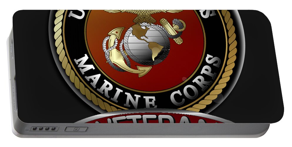 Marines Portable Battery Charger featuring the digital art Marine Veteran by Bill Richards