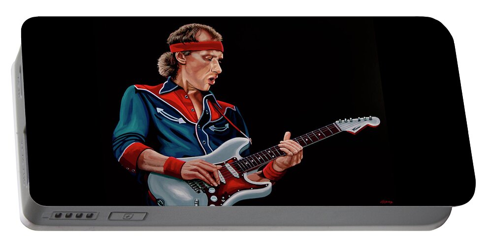Mark Knopfler Portable Battery Charger featuring the painting Mark Knopfler Painting by Paul Meijering