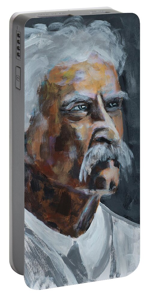 Mark Twain Portable Battery Charger featuring the painting Mark Twain by Mark Ross