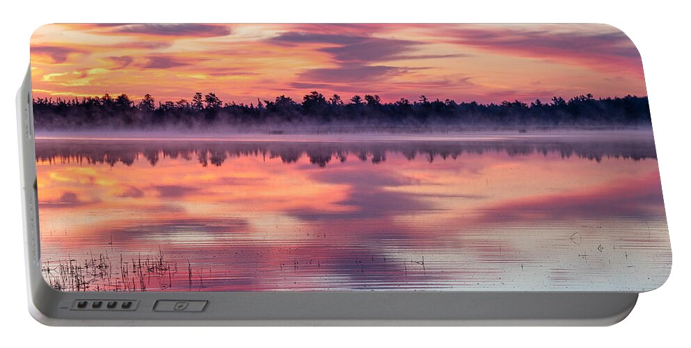 Marl Lake Portable Battery Charger featuring the photograph Marl Lake Pastel Sunrise by Ron Wiltse