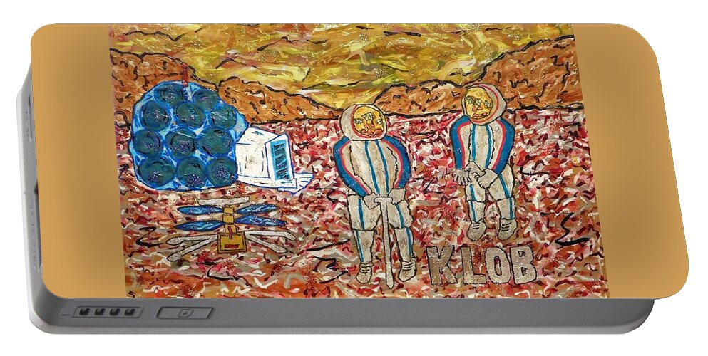 Mars Portable Battery Charger featuring the mixed media Mars Mission by Kevin OBrien