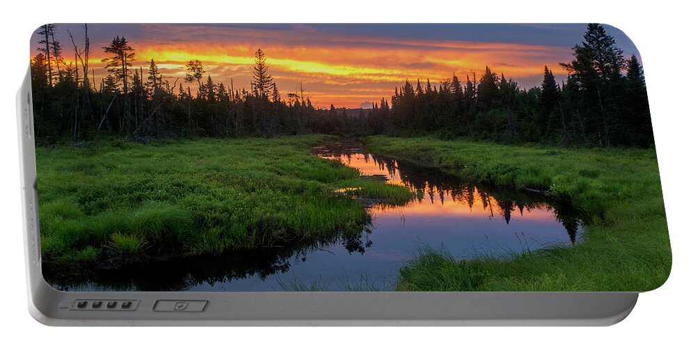 Marsh Portable Battery Charger featuring the photograph Marsh Sunset Reflections by White Mountain Images