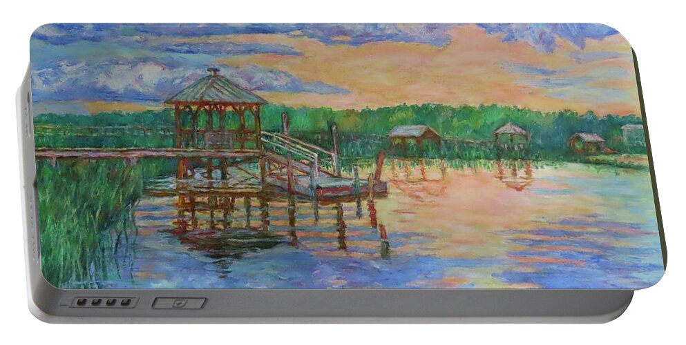Landscape Portable Battery Charger featuring the painting Marsh View at Pawleys Island by Kendall Kessler