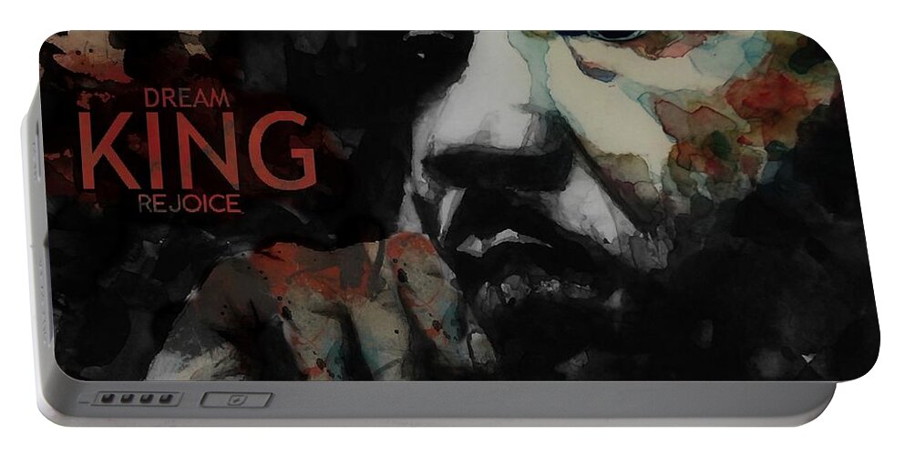 Martin Luther King Portable Battery Charger featuring the painting Martin Luther King _ KING by Paul Lovering