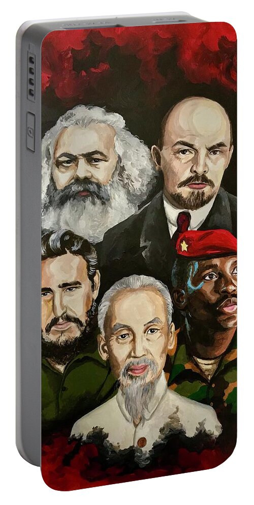 Marxist Portable Battery Charger featuring the painting Marxist Leaders by Solveig Inga