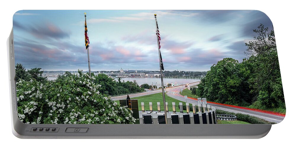 Memorial Portable Battery Charger featuring the photograph Maryland World War II Memorial by Walt Baker