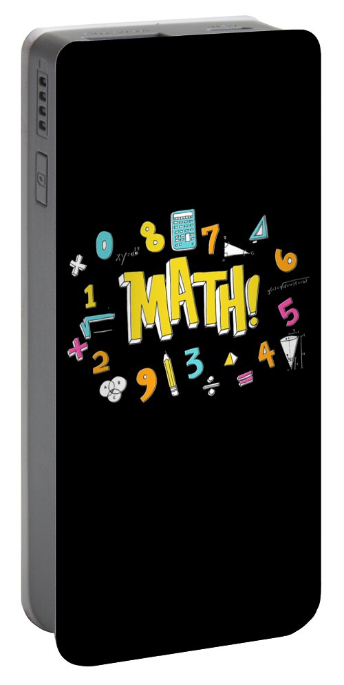 Funny Portable Battery Charger featuring the digital art Math by Flippin Sweet Gear