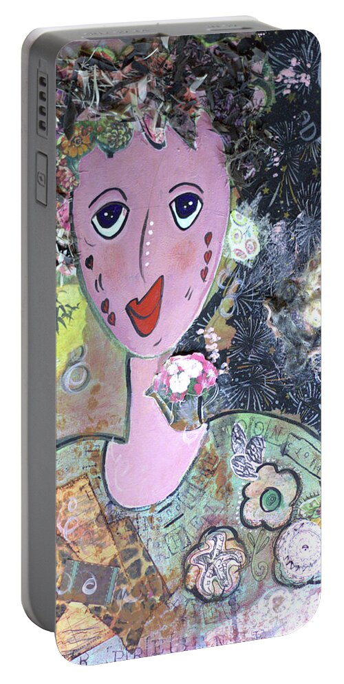 Acrylic Portable Battery Charger featuring the painting Matilda by James and Donna Daugherty