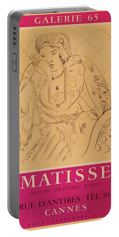 Matisse Portable Battery Charger featuring the photograph Matisse Exhibition 1955 by Andrew Fare