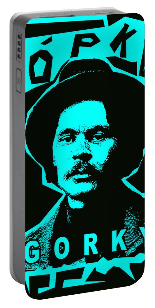 Russia Portable Battery Charger featuring the digital art Maxim Gorky Tracing Soviet History by Lotus Leafal