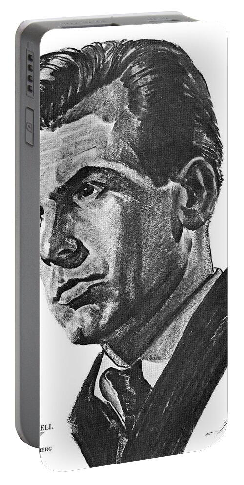Maximilian Portable Battery Charger featuring the drawing Maximilian Schell by Volpe by Stars on Art