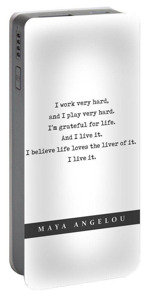 Maya Angelou Quote Portable Battery Charger featuring the mixed media Maya Angelou - Quote Print - Minimal Literary Poster 09 by Studio Grafiikka