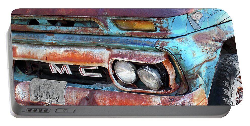 Rusted Truck Portable Battery Charger featuring the photograph M C by Brian Jay