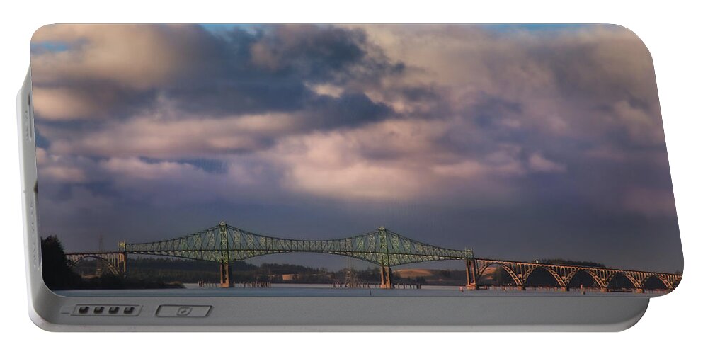 North Bend Portable Battery Charger featuring the photograph McCullough Memorial Bridge by Sally Bauer