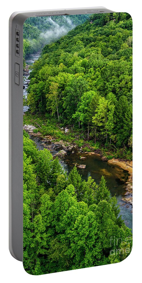 Meadow River Portable Battery Charger featuring the photograph Meadow River from Above by Thomas R Fletcher