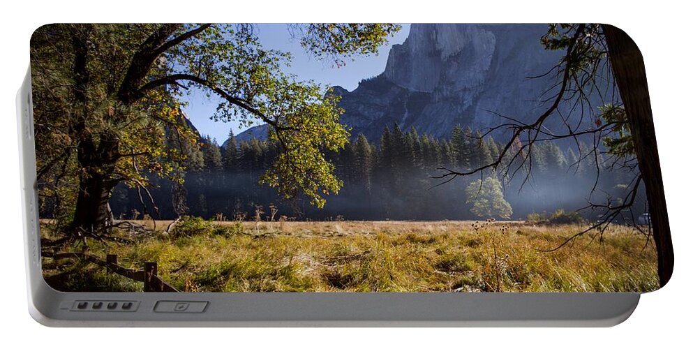 Half Dome Portable Battery Charger featuring the photograph Meadow View by Stephen Sloan