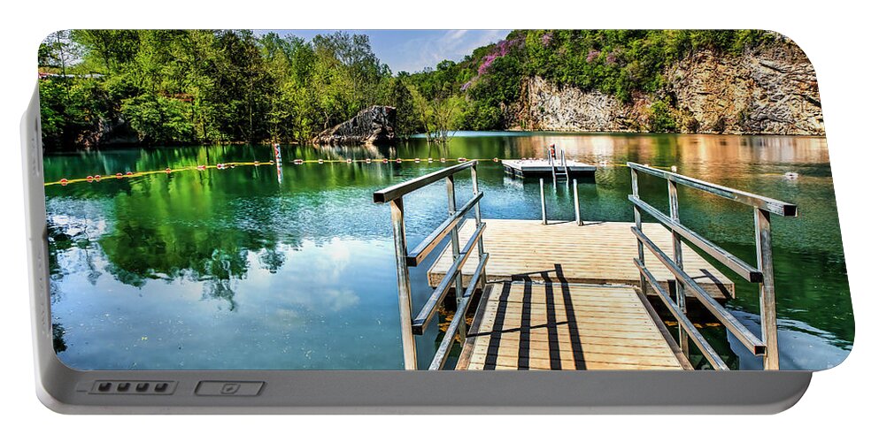 Mead’s Quarry Lake Portable Battery Charger featuring the photograph Mead's Quarry Lake by Shelia Hunt