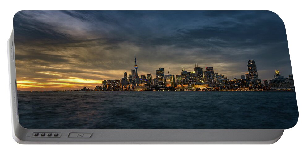Cn Tower Portable Battery Charger featuring the photograph Meanwhile, in Gotham... by Dee Potter