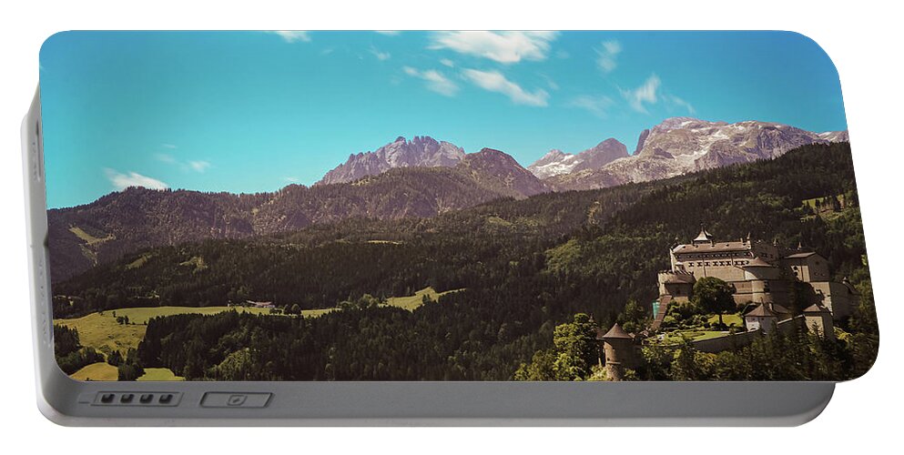 Reconstruction Portable Battery Charger featuring the photograph Medieval Hohenwerfen Castle by Vaclav Sonnek