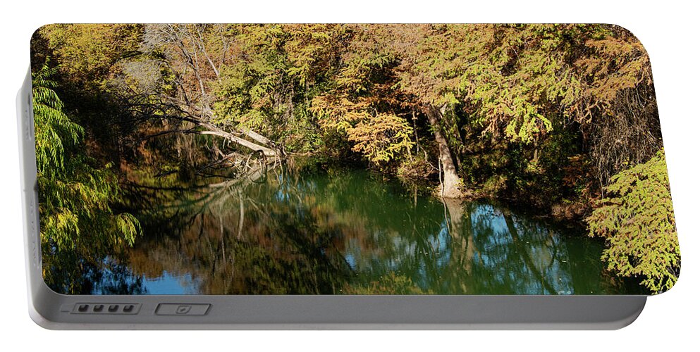 Castroville Portable Battery Charger featuring the photograph Medina River Reflections by Bob Phillips