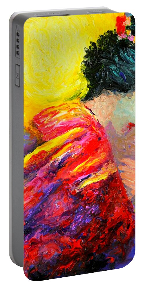  Portable Battery Charger featuring the painting Meditation by Chiara Magni