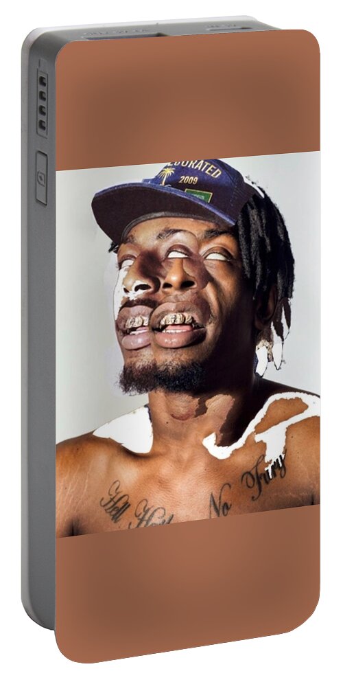Music Portable Battery Charger featuring the digital art Meech is Dead by Corey Wynn