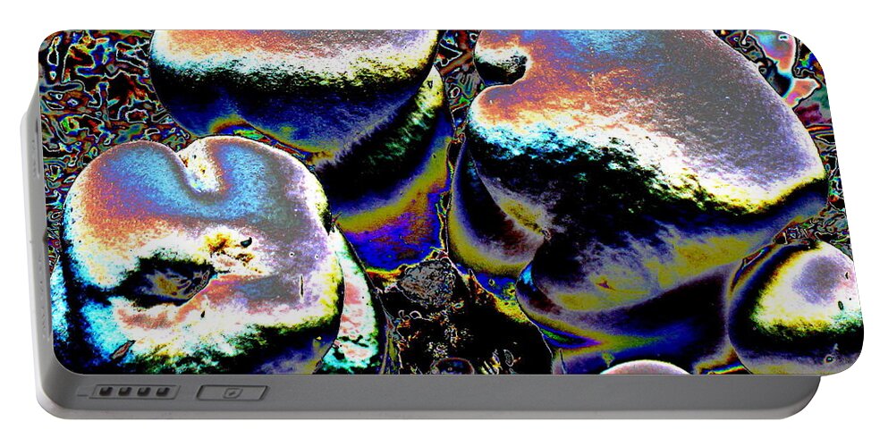 Mushrooms Portable Battery Charger featuring the digital art Mellow Mushromms by Larry Beat