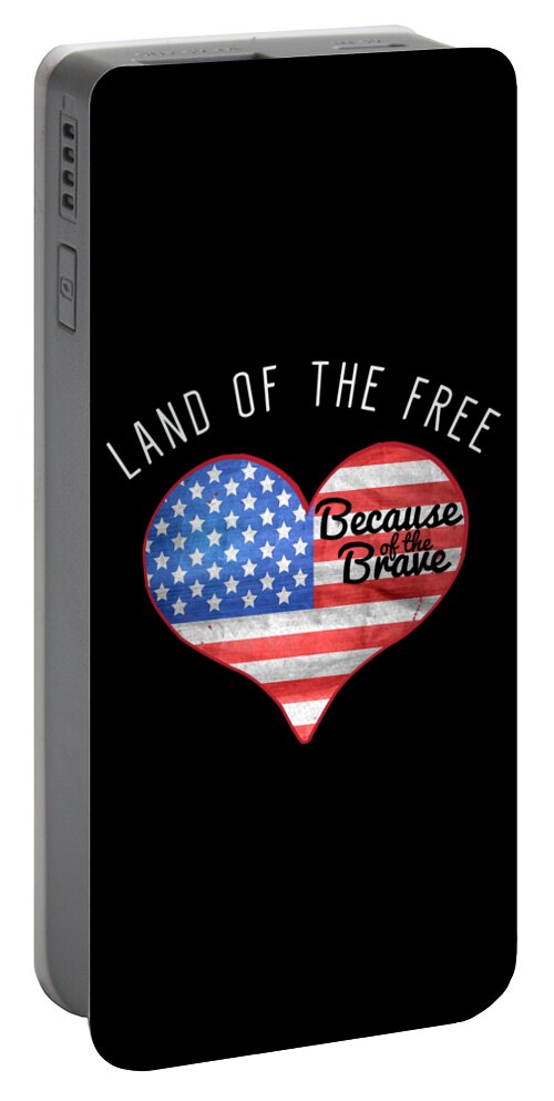 Funny Portable Battery Charger featuring the digital art Memorial Day Shirt Land Of The Free by Flippin Sweet Gear