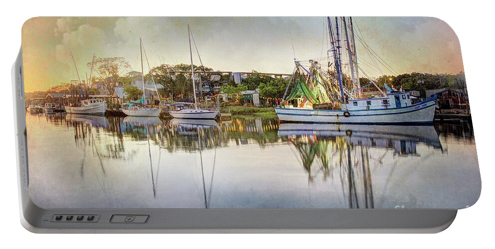 Shem Creek Portable Battery Charger featuring the photograph Memories of Shem Creek by Shelia Hunt