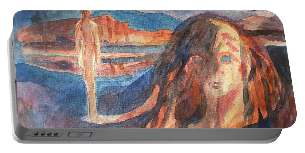 Masterpiece Paintings Portable Battery Charger featuring the painting Memory of Past Life by Enrico Garff