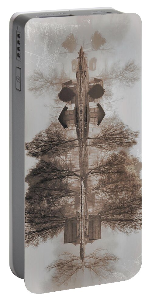 Memory Portable Battery Charger featuring the mixed media Memory Tree by Gianni Sarcone