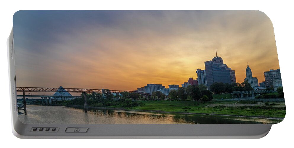 Sunrise Portable Battery Charger featuring the photograph Memphis Sunrise by Rod Best
