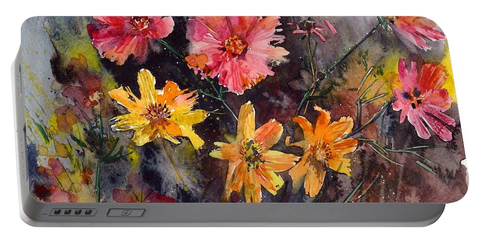 Mexican Asters Portable Battery Charger featuring the painting Mexican Asters by Suzann Sines