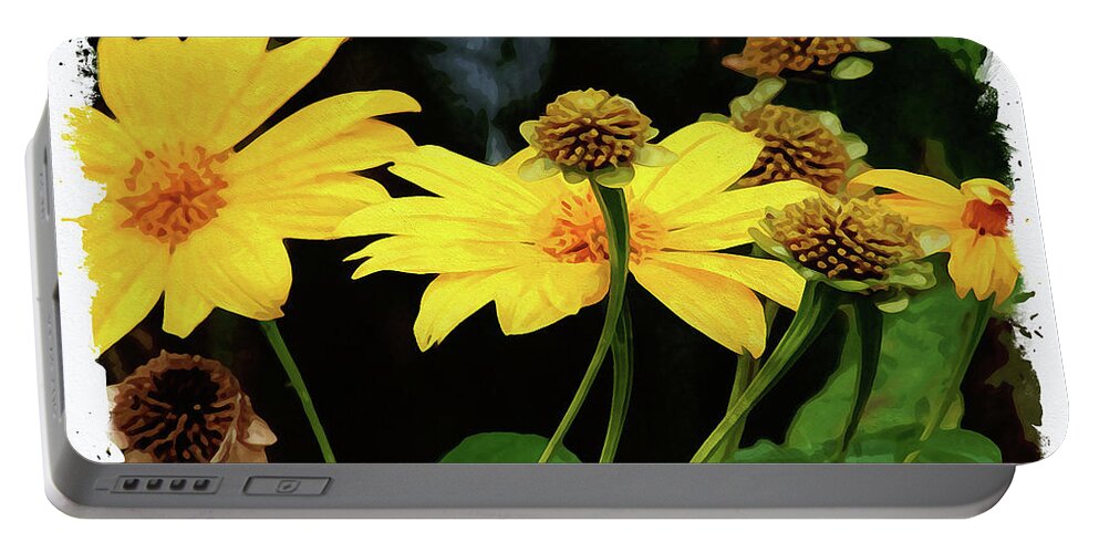 Flower Portable Battery Charger featuring the digital art Mexican Sunflower by Chauncy Holmes