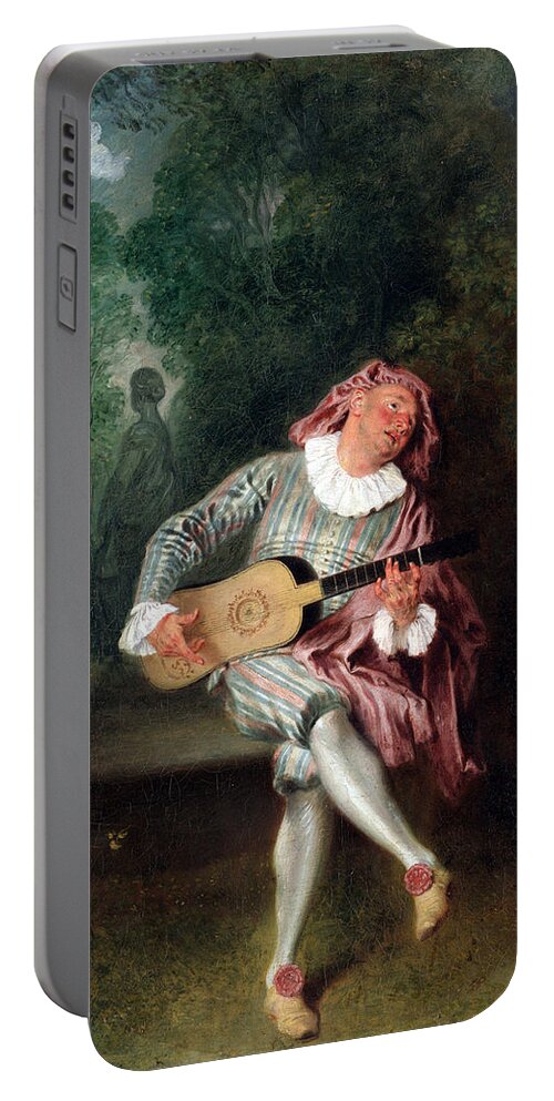 Music Portable Battery Charger featuring the painting Mezzetin by Long Shot
