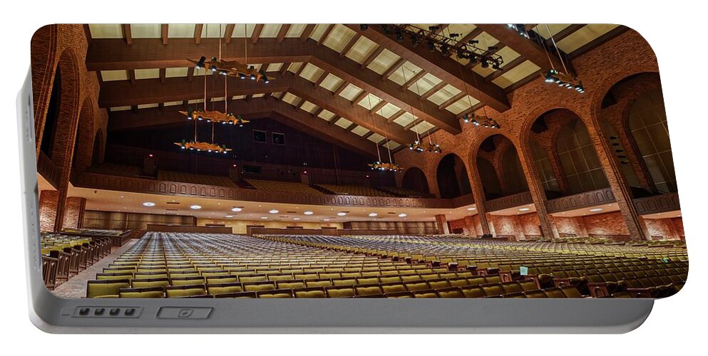 Founders Hall Portable Battery Charger featuring the photograph MHS Founders Hall Auditorium by Mark Dodd