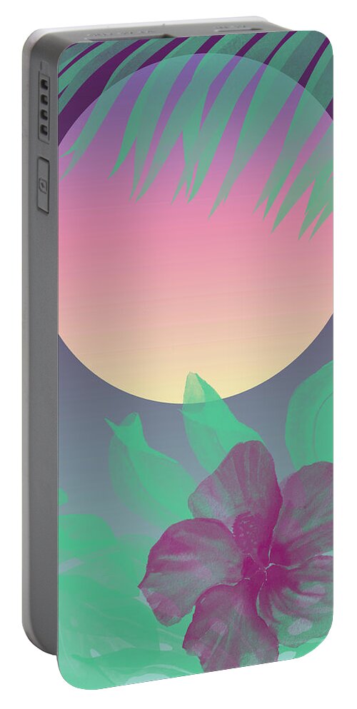 Miami Portable Battery Charger featuring the digital art Miami Dreaming - After Hours by Christopher Lotito